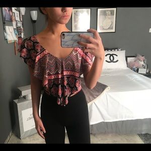 Floral flowy crop top